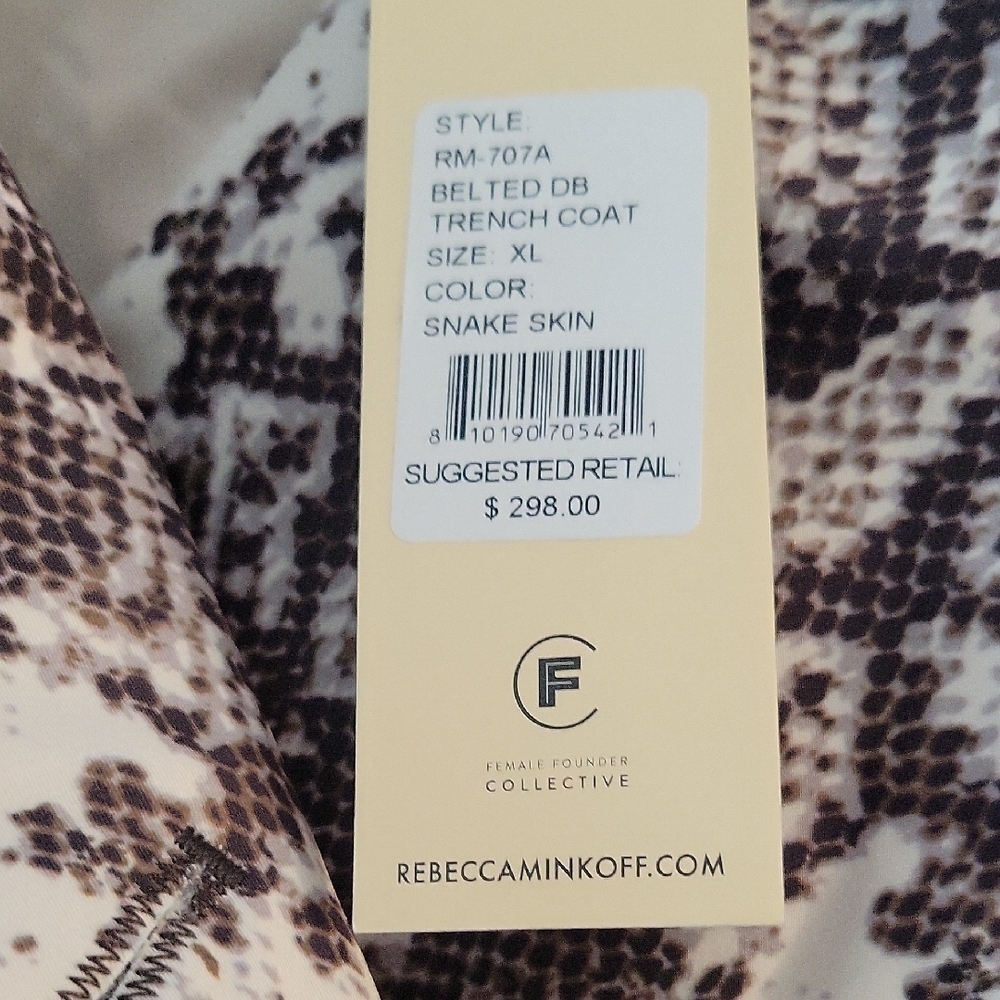 Rebecca Minkoff Black and White Snake Print Coat - Picture 8 of 12